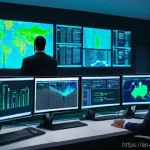 Home 13 사이버보안 직무의 스트레스 관리 - **Prompt:** A diverse team of cybersecurity professionals, including men and women of various ethnic...