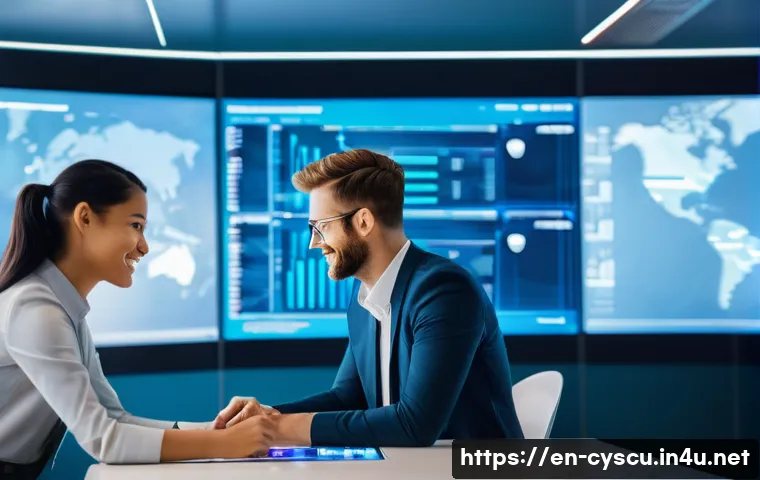 사이버보안 강의 및 교육자료 제작법 - **Prompt:** A diverse group of young professionals, men and women in modern business casual attire, ...